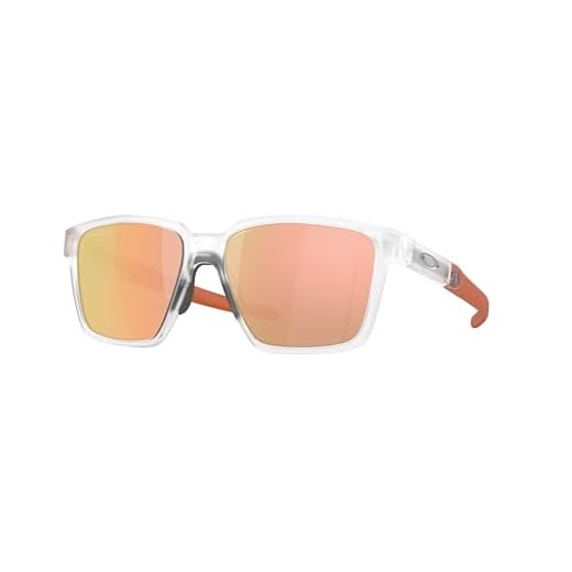 Oakley Pacote de óculos de sol OO9430: OO 9430 ACTUATOR SQ 943007 Matte Clear/Prizm Rose Gold Polarizado Policarbonato Polarizado e Coleira Preta Média Kit de acessórios