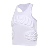 Topeter Youth Heart Brustschutz, Fußball-Rippenschutz-Shirts für Baseball, T-Ball, Torhüterschutz, Basisschicht, Weiß, YS