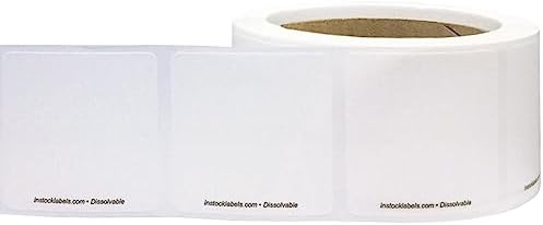 Dissolvable Blank Shelf Life Labels for Food Rotation Prep 2 x 2 Inch 500 Adhesive Stickers image 5
