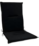 VrayKnol Alfombrilla para silla de jardín, cojín de repuesto, 112 x 50 cm, adecuado para sillas de jardín, tumbonas y sillones de salón, color negro, 1 unidad