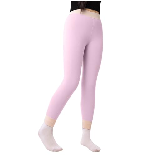 Leggins Niña Largos,Malla Termicas para Niñas Cintura Alta Elástica Leggings Deportiva de Tela de Algodón Suaves y Cómodos Pantalones de Forro Polar Invierno Baile Escolar Polainas de Las Niñas