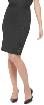 Calvin Klein Womens Pinstripe Pencil Skirt Charcoal/Black 14
