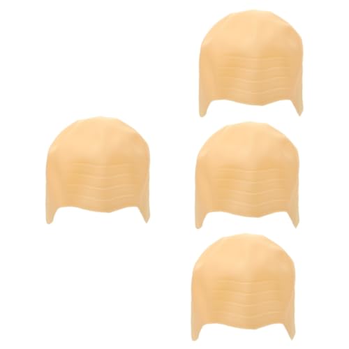 Didiseaon 4pcs Fake Head Wig Bald Cap for Adults Silicone Bald Cap for Cosplay Party Halloween Accessory