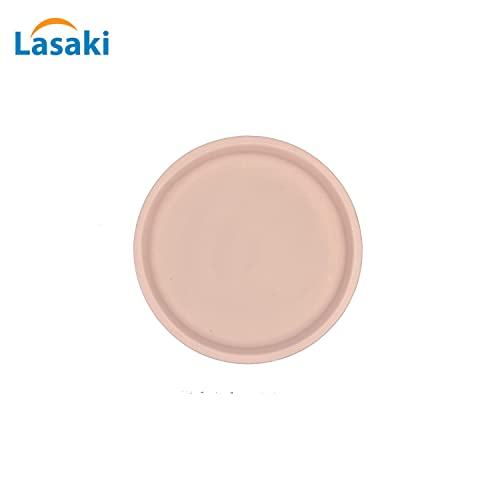 Image of Lasaki Round Ceramic Trays (Plates Saucers) for Pots, planters, Flower, Succulent(Set of 2,Pink,3.5 inch) R3.5(Plants not Included)