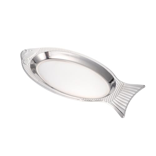TOYANDONA Plaque Inox Poisson pour Cuisson Vapeur et Service Assiette Créative Acier Inoxydable pour Banquet Fête et Usage Domestique