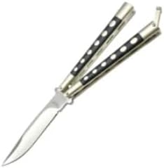 Butterfly Knife Silver/Black Handle – 7126P