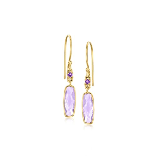 Ross-Simons 2.88 ct. t.w. Amethyst Drop Earrings in 18kt Gold Over Sterling