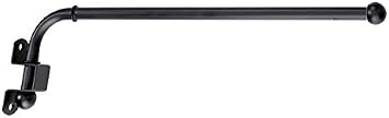 Schwenkarm-Fenstervorhangstange – 90 Cm, 25 Mm Durchmesser, Trägt Bis 40 Kg, Mit Runden Endstücken (schwarz)