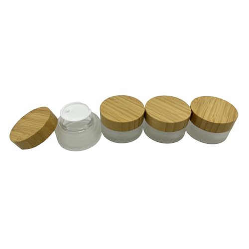 Pots cosmétiques vides en bambou rechargeables 30g | Lot de 4 contenants écologiques