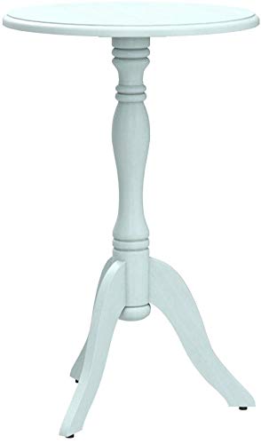 image for Decor Therapy Simplify Pedestal Accent Table, Antique Iced Blue, 24
