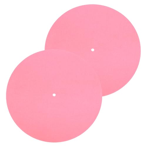 Alfombrillas para tocadiscos de 12 pulgadas en fieltro rosa reductor de vibración de vinilo