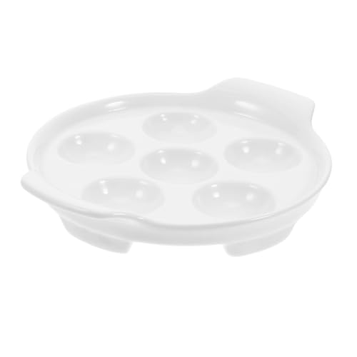 KICHOUSE Plato de Caracol Horno plato de ostras Platos para servir caracoles accesorios de cocina Cocción escargots fácil platos para hornear para horno plato de caracoles cerámica