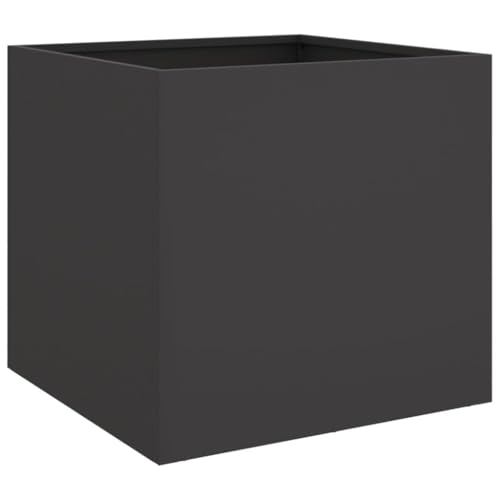 Jardinières 2 pcs Noir bac à fleurs décoratif robuste pour terrasse - 5