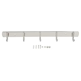 flexman Coat Rack Wall Mount, Stainless Steel Coat Hanger Wall Mount, Wall Coat Rack with Hooks for Bedrooms, Bathrooms, Cabinets, Kitchens, Storage Rooms (Five-Coat Hook)