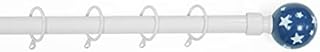 Star Finial Extendable Kids Curtain Pole Rode Voile Easy Fit Ring Included,Blue 90 - 160 cm