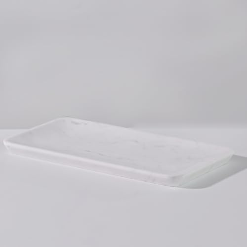 Elevated Luxury White Marble Tray Set - Elegant Decorative Trays for Jewelry, Perfume, Bathroom & Dressing Table Storage - Chic Home Décor & Organization Solution