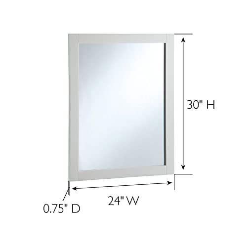 Design House Shorewood Vanity Framed Mirror, 24", White #TOP3