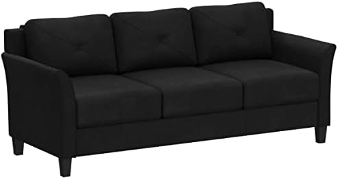 Lifestyle Solutions HRFKS3BK Grayson Sofa, 78.7" W x 31.5" D x 32.7" H, Black