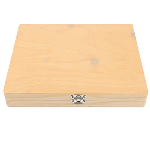 Baluue Practical Microscope Slide Boxes Slides Holder Wooden Construction Secure Lock for Labs