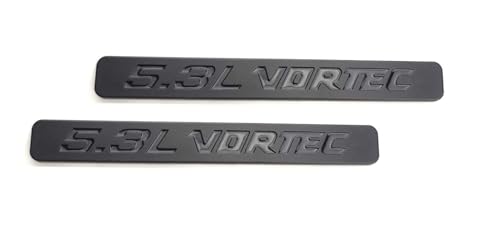 Image of Aimoll 2pcs 5.3l Vortec Hood Emblems Replacement for Z71 GMC Engine Badge Silverado Chrome (All Black)