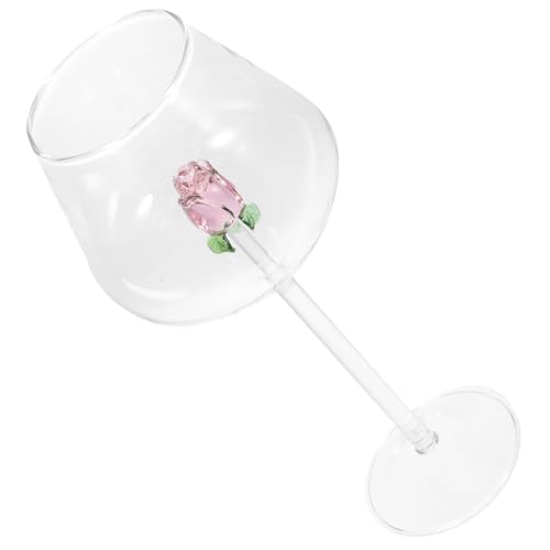 DIYEAH Copa de Vino Tinto Elegante de Cristal Rosa con Diseño Europeo Copa Alta para Champán y Bar Vidrio Seguro y Duradero para Uso Casa o Regalo