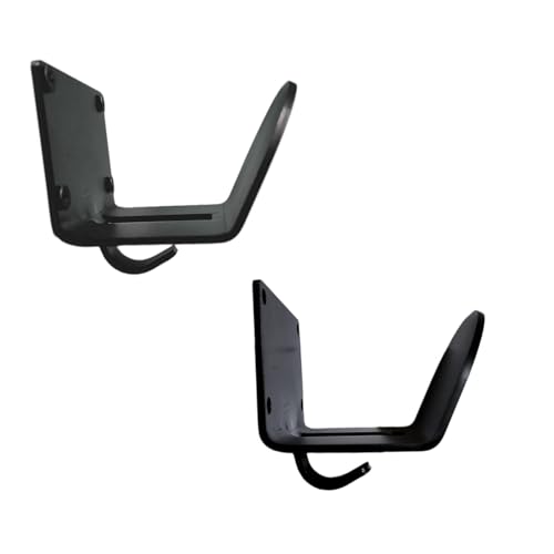 Image of Open and Full Face Steel Helmet Hangar and Jacket Hanger Wall Mount Helmet Hook for Home, Office, Shop Black (Pack of 2) - Handmade Multi-Purpose Helmet Holder