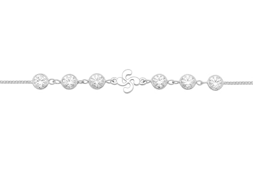 Bracelet en argent 925 Lauburu et zircons blancs aux finitions joaillerie