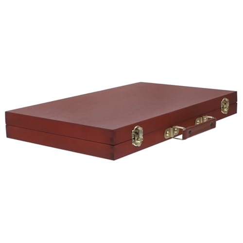 Hemobllo Caja de Madera para Pintura Portátil con Compartimentos Seguros para Pigmentos y Rotuladores Diseño Compacto y Estructura Fugas Maletín Artístico Ligero para Dibujo y Pintura para
