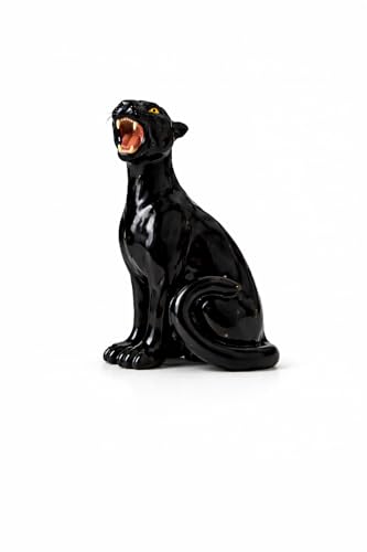 Générique Statue Décorative Panthère Noir en Polyrésine, Figurine Guépard Assis, Sculpture Leopard, Fabrication soignée, Décoration d'Intérieur,...