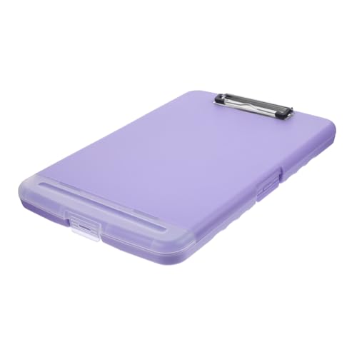 HOMSFOU Compact File Organizer with Clipboard Multi Function Document Storage Box for Desk Lightweight Paper Holder Elegant Design for Office Classroom Use