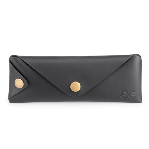 Estojo Escolar Executivo Masculino Porta Caneta/lápis Couro Legítimo (Preto)