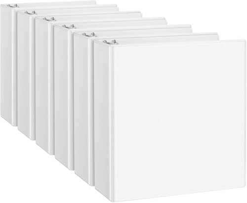 Classeur à anneaux en D 3,8 cm lot de 6 classeurs 3 anneaux blanc pour document format lettre US