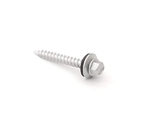 Metal Roofing Screws #10 (250 Count) Painted Hex Head Screw With Edpm Washer. Self Starting Metal To Wood Siding Screws. Free Magnetic Driver With Order! (1 Inch, Zinc, 250) #TOP5
