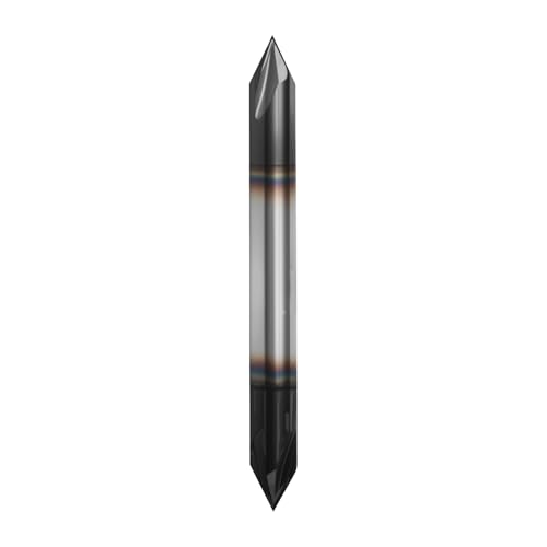 Image of 1 /4 inch Solid Carbide Chamfer Mill, AlTiN Coating, 4 Flute, Chamfer End Mill for Medium Hardness Materials, Double End End Mill Bits, 60 Chamfer Angle, 1 /4 inch Shank Diameter