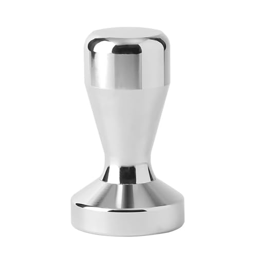 51/53/58mmステンレススチール製コーヒーこじ開け器、平底研磨ミラーコーヒー豆プレス取り外し可能(Silver-53mm)