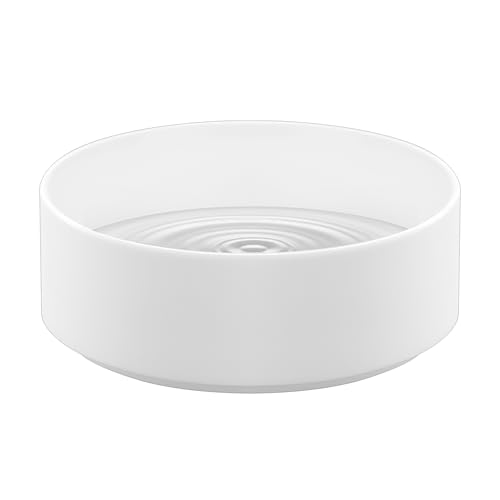 Athvcht 猫 水飲み皿 犬用 皿 陶器 ウォーターボウル 400ml大容量 犬猫 フードボウル 犬 食器 水入れ 餌入れ 猫 犬 ペットウォーターボトル 猫 えさ 皿 洗いやすい 電子レンジ・食器洗浄機 対応 おやつ皿 (400ml水皿)