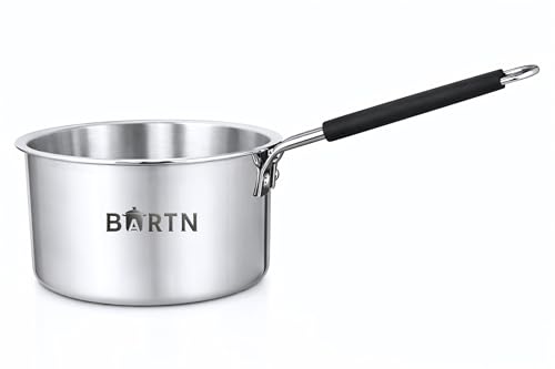 Image of Premium Hindalium Silver Saucepan for Tea /Milk /Water | Non-Toxic, Non-Reactive Metal | Pure Hindalium Aluminium Heavy Base Fast Heating Milk Pot & Tea Pan Cookware for Multipurpose Uses | 1.5 litres