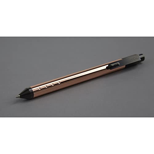 Tul® Fine Writing Solid Metal Barrel Retractable Gel Pen With 2 Refills, Medium Point, 0.7 Mm, Rose Gold Barrel, Black/Blue Ink #TOP3