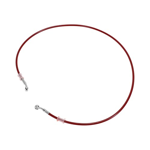 Partuto 130cm Motorcycle Brake Clutch Oil Hose Line with Nylon Stainless Steel Wire Braid PU Motorcycle Hydraulic Brake Line for Motorcycles Dirt Bikes Red
