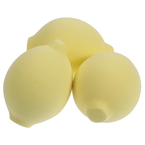 GANAZONO 3Pcs Lemon Shaped Makeup Sponge Beauty Blending Eggs for Application Wet Dry Use Soft Durable Cosmetic Tools for Foundation Concealer and More
