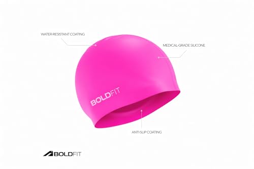 Image of Boldfit Swimming Cap & Goggles Set for Men & Women - Silicone Cap & Anti-Fog Goggles - Roseo Blue - Swimming Safety Set