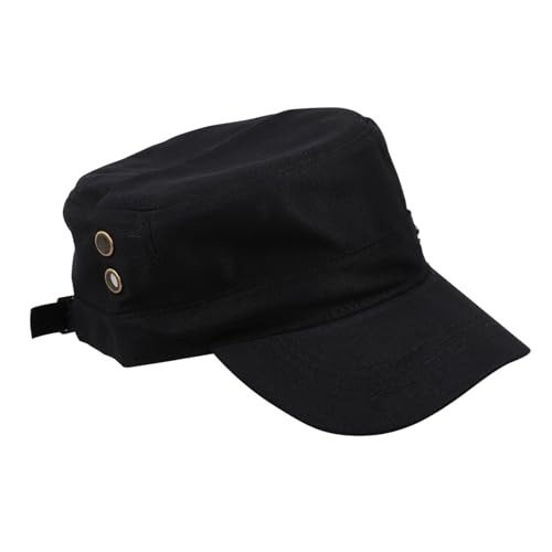 FRCOLOR 1Pc Men Flat Top Baseball Cap Casual Stylish Sun Hat for Outdoor Sports Durable All Season Wear for Beach Travel and Daily Activities Black