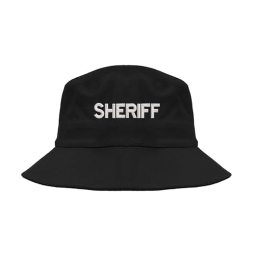 Lufufu Sheriff Military Embroidered Bucket hat Black