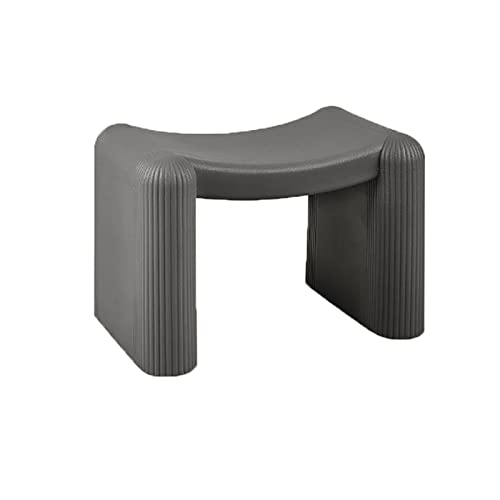 ZABEES Taburete pequeño para reposapiés, taburete bajo de plástico grueso, multifuncional, para porche, cambiador de zapatos, para sala de estar, dormitorio, asiento acolchado para el hogar