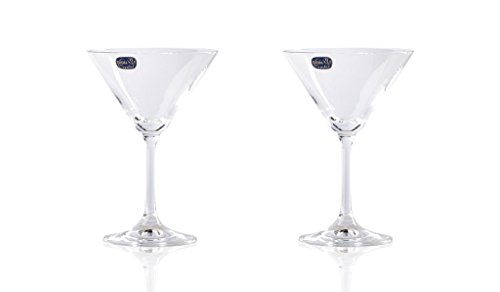 Crystalex Crystal Martini Glasses Set Of 6 Classic & Elegant Glassware | Bohemian Crystal Glass 210Ml | International Tasting Glasses With Hard & Durable Clear White Glass | #TOP7
