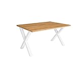 Medidas y Materiales: La mesa de comedor Skraut Home mide 140x90cm, ideal para reuniones de hasta 6 comensales. Fabricada con tablero de melamina de alta calidad, su estructura y patas de madera maciza garantizan una mesa robusta y estable.