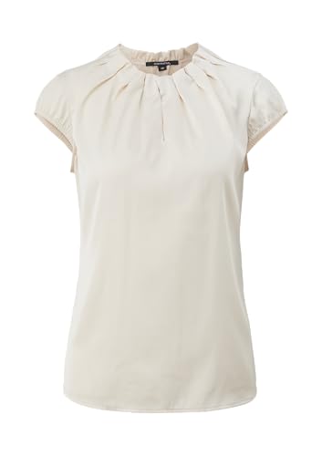 comma Damen Short-sleeved Blouse Bluse, 8100 Beige, 42 EU