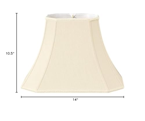 Image of Royal Designs Rectangle Bell w Cut Corners Designer Lamp Shade, Beige, (5.5 x 7) x (10 x 14 )10.5