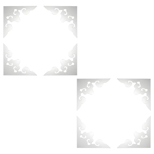 sourcing map Lot de 8 autocollants muraux effet miroir creux en acrylique à motif décoratif pour salle de bain, salon, chambre à coucher, plafond, bureau...