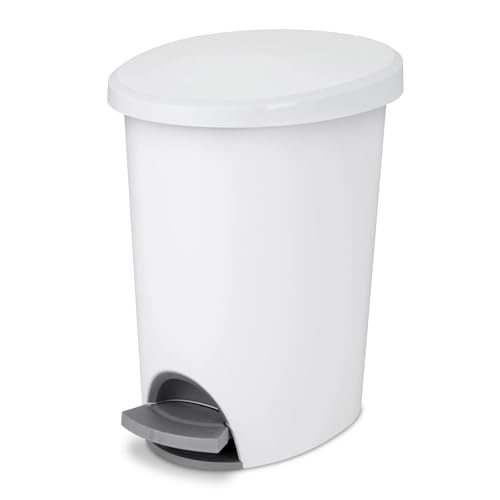 Caneca de basura blanca para baño de 2.6 galones
